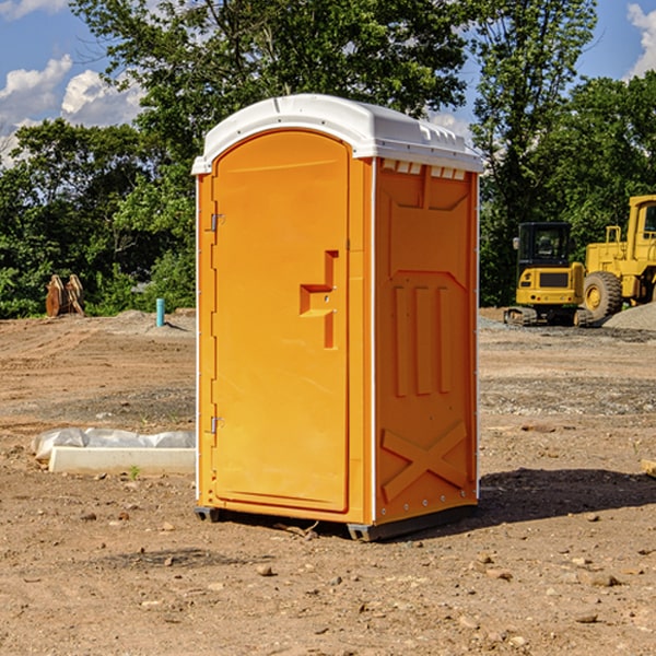 how often are the portable restrooms cleaned and serviced during a rental period in Highland SD